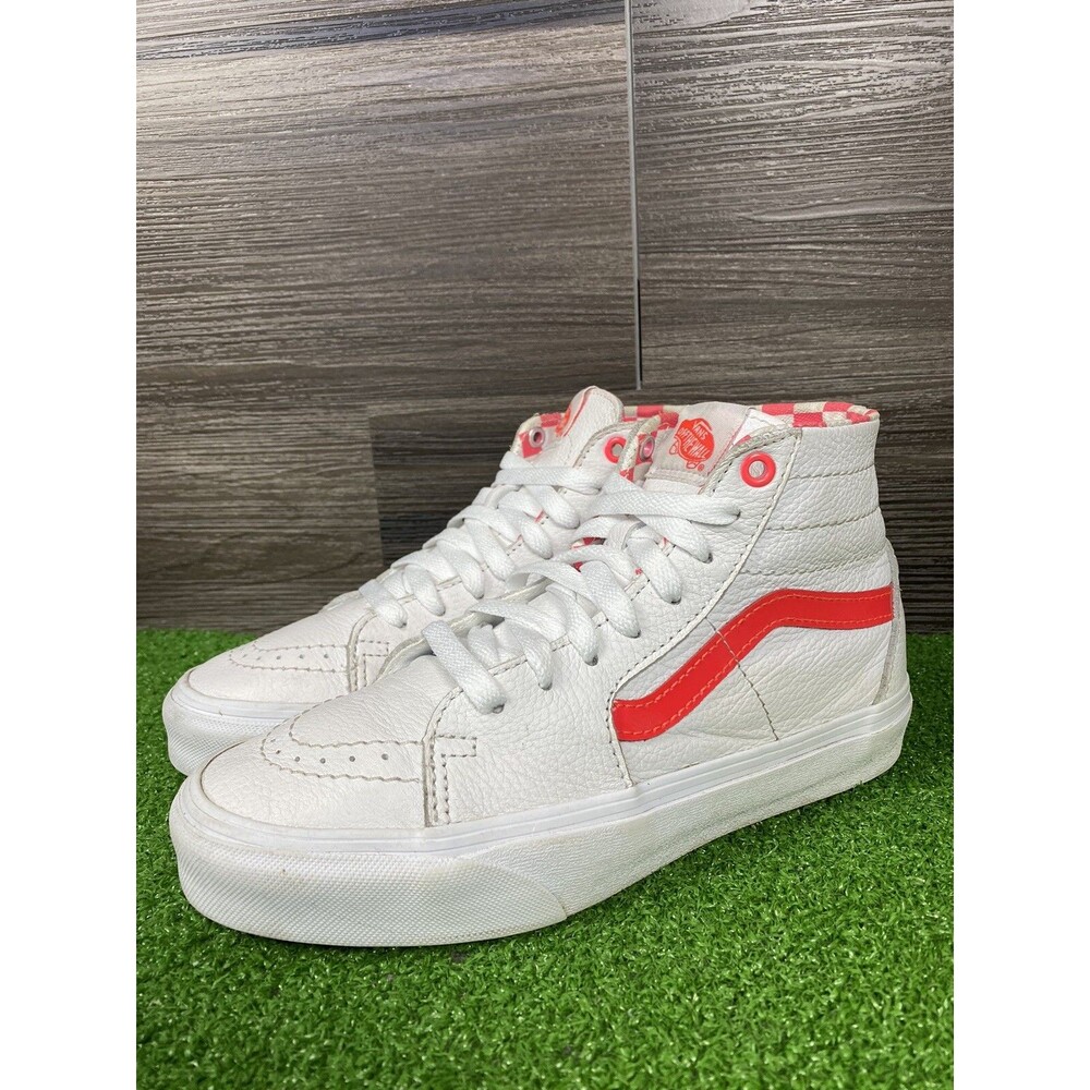 vans sk8 hi 721356 Size 6.5 Womens White and Pink leather Shoes